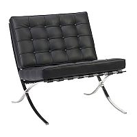 кресло barcelona chair кожа черное в Королёве