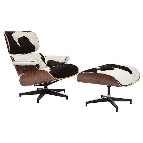 кресло lounge chair & ottoman черно-белое в Королёве
